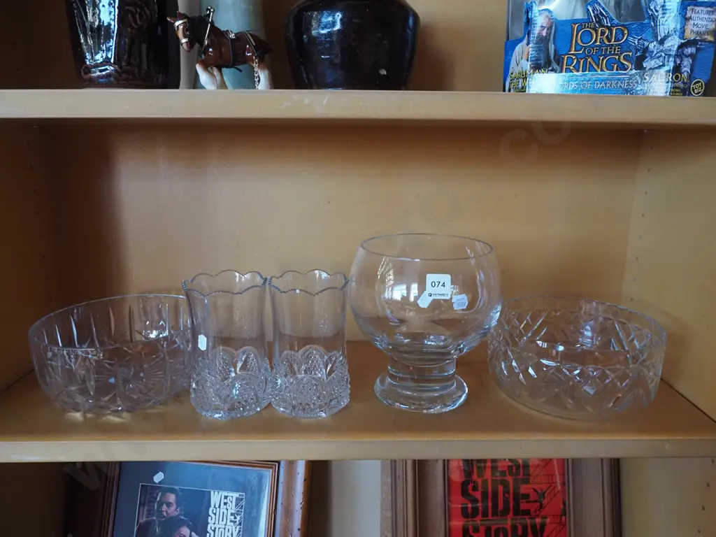 cut crystal bowls, vases, large comport H200 Image 1++