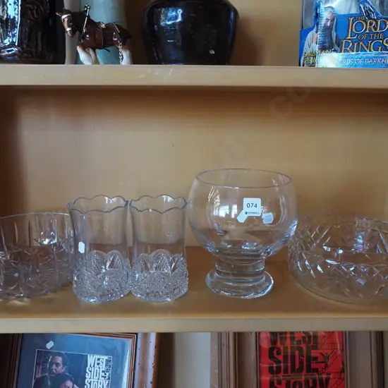 cut crystal bowls, vases, large comport H200