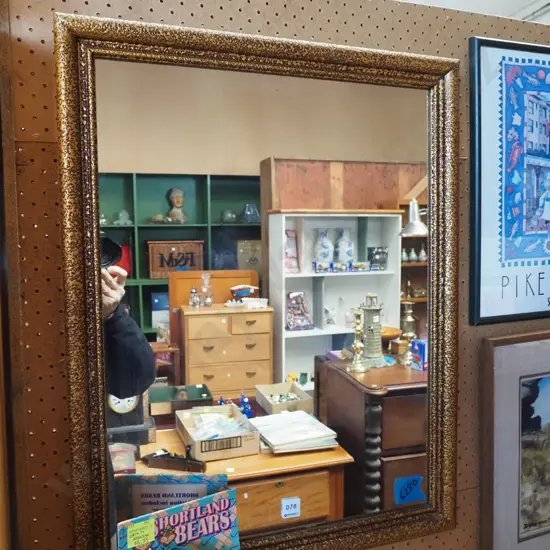 gilt framed wall mirror H680