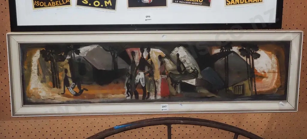 framed oil - village scene Image 1++
