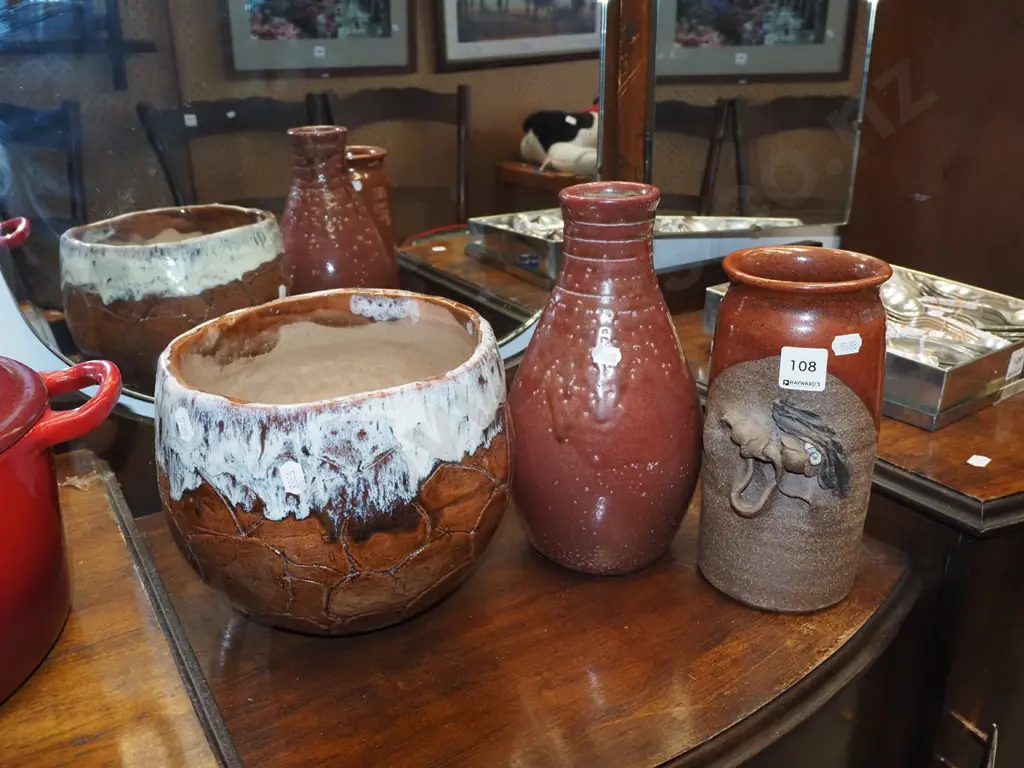 studio pottery canister, vase, bowl Image 1++
