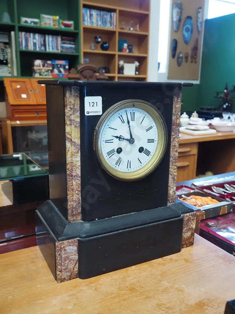 marble mantle clock - no key As Is No Returns Image 1++