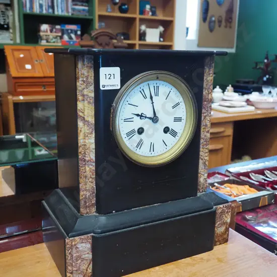 marble mantle clock - no key As Is No Returns