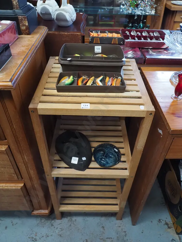 wooden slat shelving H800 W360 D360 Image 1++