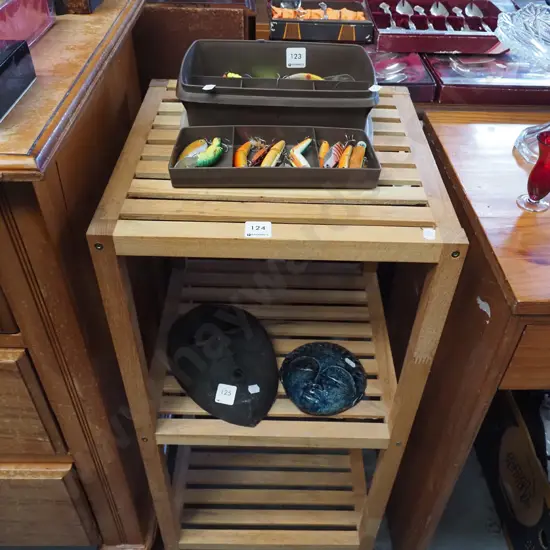 wooden slat shelving H800 W360 D360