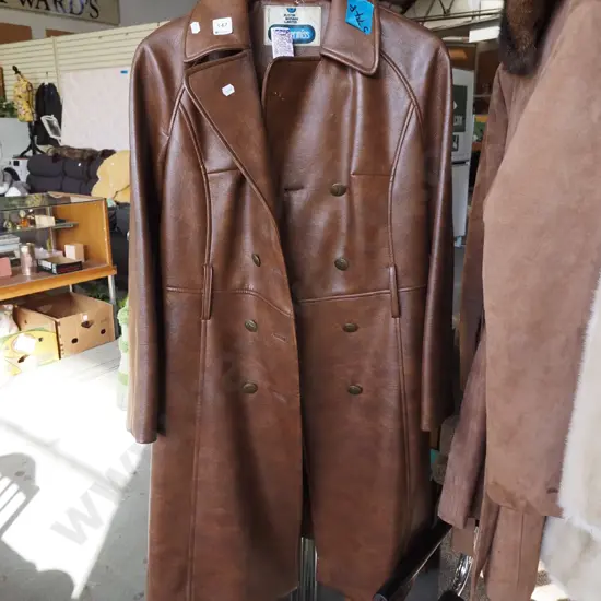 brown vinyl coat - size unknown