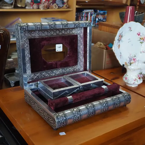 pressed metal jewellery box