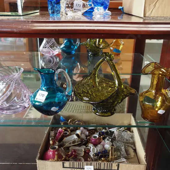 glass jugs, vase, basket Tallest H160