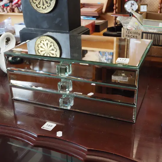 mirrored glass jewellery chest
