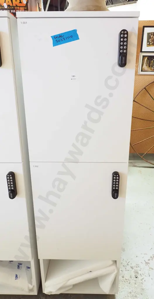 bank of 2 lockers with push button locks - code in office Image 1++