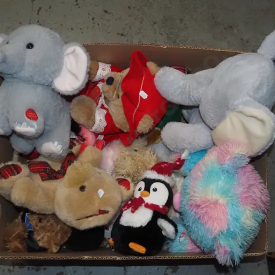 box of soft toys