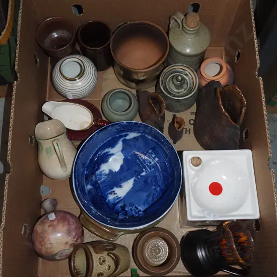 box; bowls, lidded canisters, studio pottery vases etc