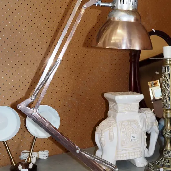 Superlux anglepoise lamp - some wear to copper