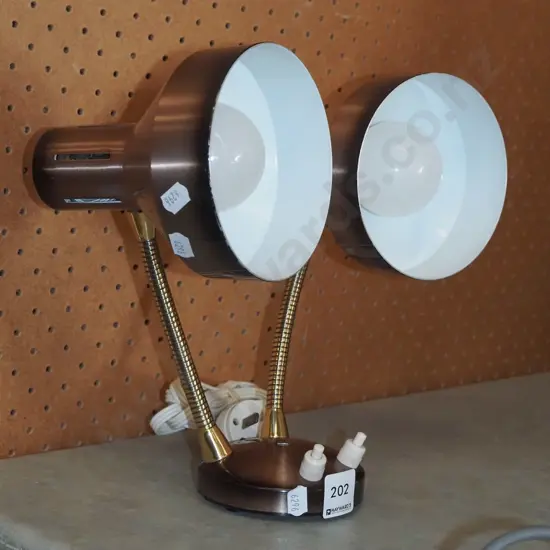 headboard mounted twin bulb light 