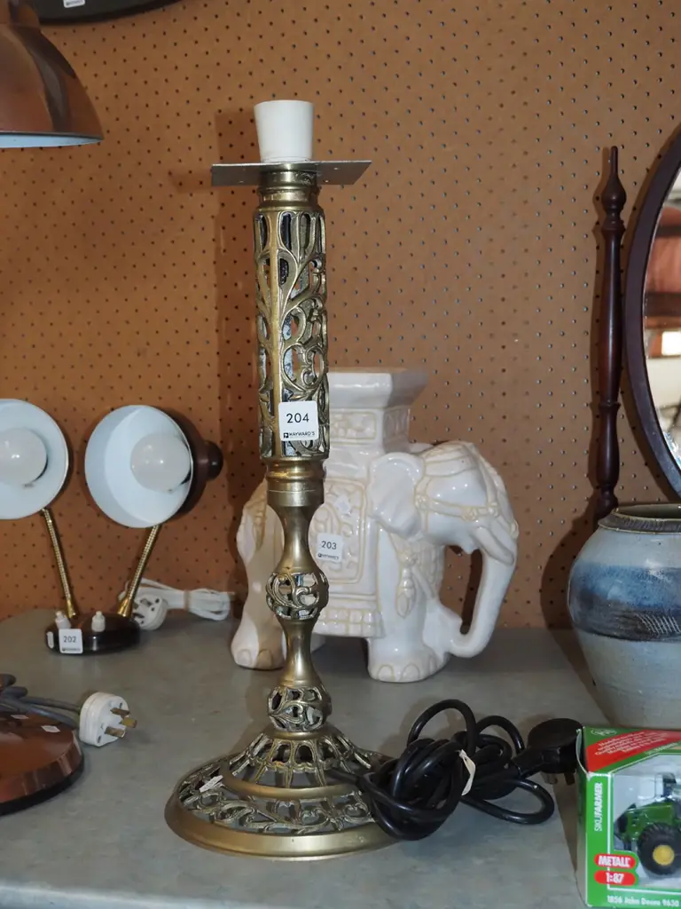 brass table lamp base H420 Image 1++