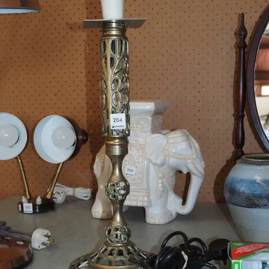 brass table lamp base H420