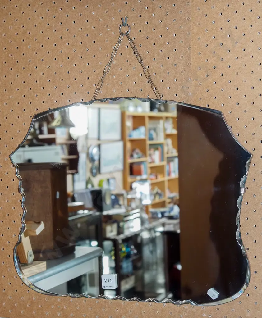 deco scalloped edge wall mirror Image 1++