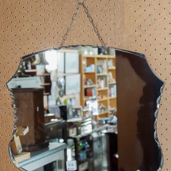 deco scalloped edge wall mirror