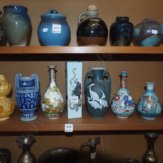 shelf of various vases Tallest H190