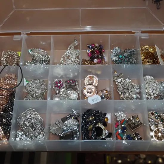 plastic organiser of costume jewellery