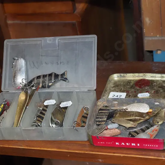 2x containers of fishing lures
