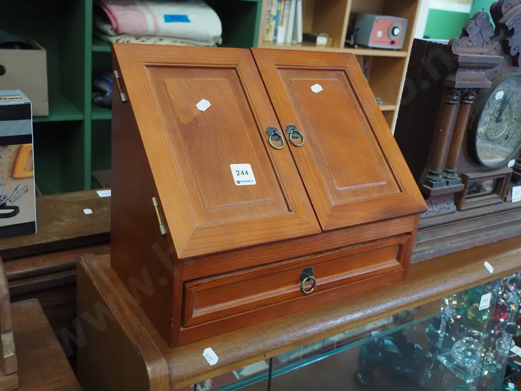 solid pine 1 drawer, 2 door stationery organiser H270 Image 1++