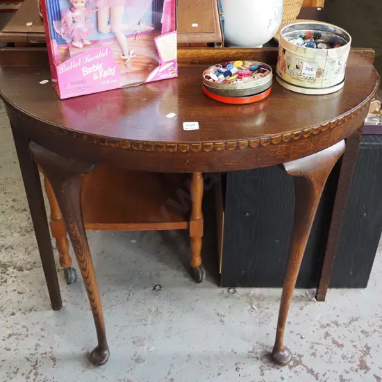 mahogany cab leg half round hall table
