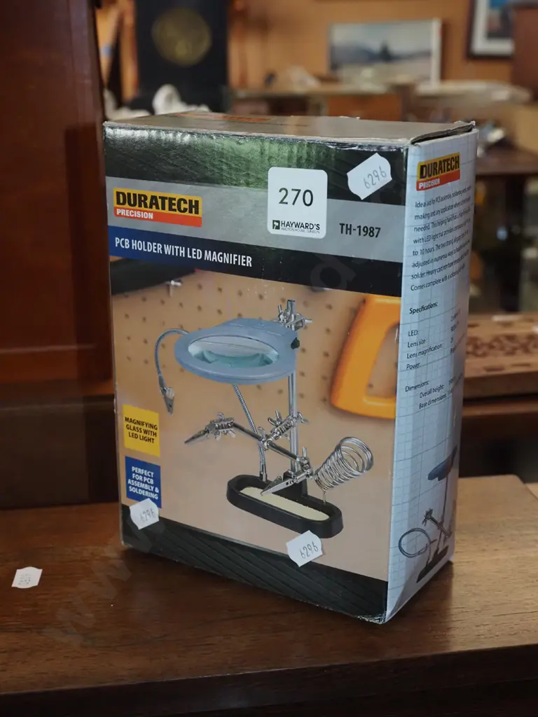 boxed as new Duratech PCB holder with LED magnifier Image 1++