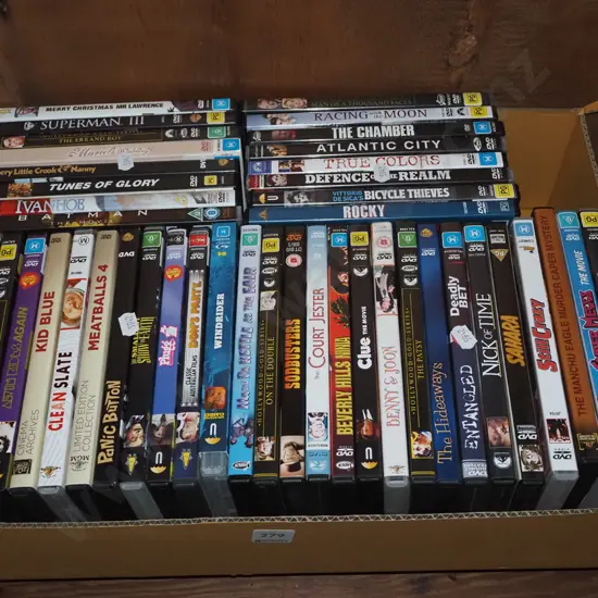 box of DVDs
