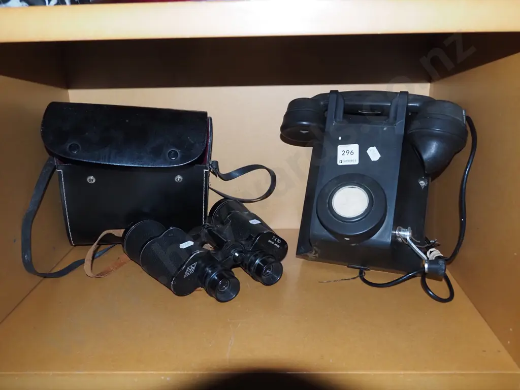 vintage telephone, 7x50 field bnoculars Image 1++