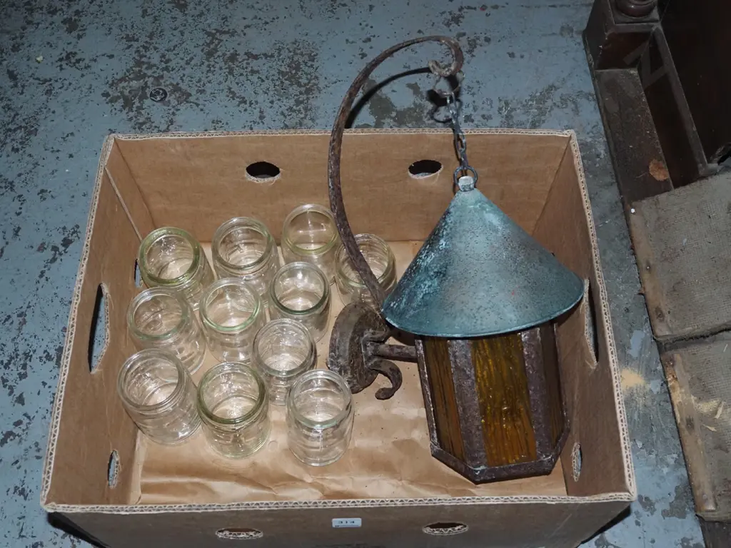 amber glass light fitting, small AGEE jars Image 1++