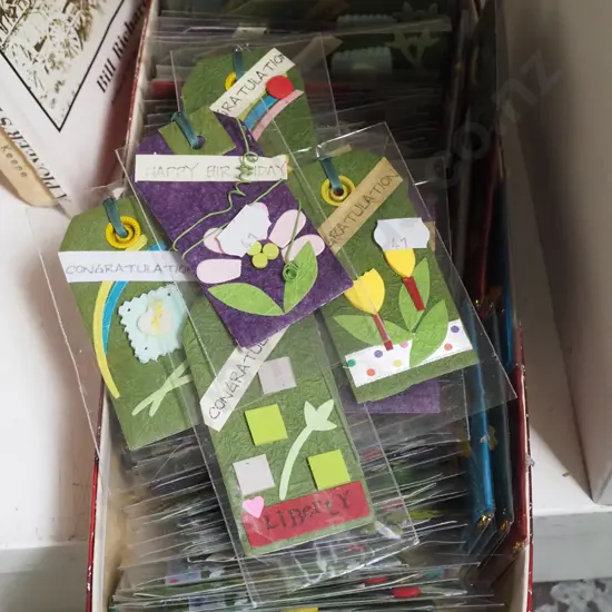 numerous hand made gift tags