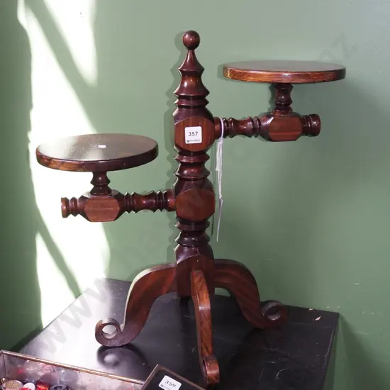 solid pine 2 place jardiniere stand H520