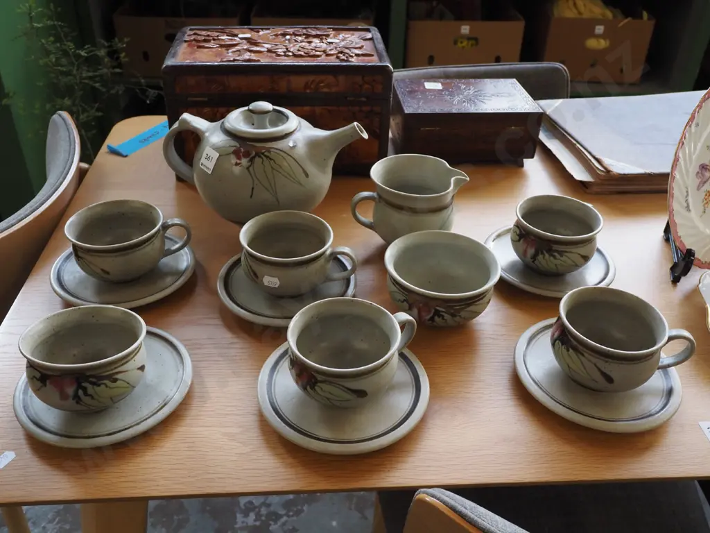 Neil Grant 10 piece studio pottery tea service Image 1++