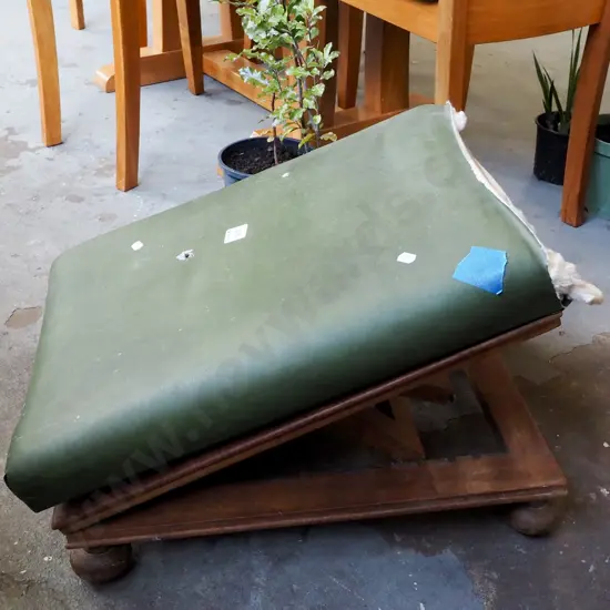vinyl topped adjustable foot stool - vinyl needs attention