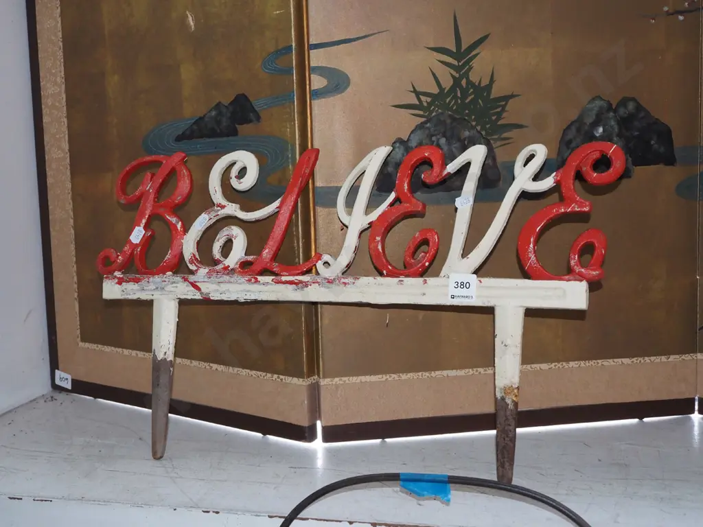 cast iron garden sign - Believe Image 1++