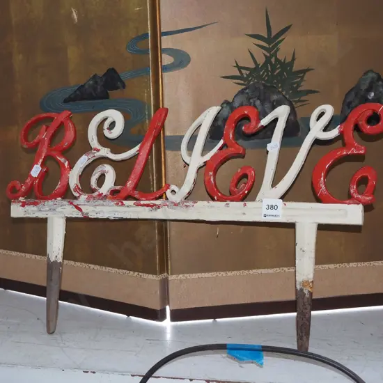 cast iron garden sign - Believe