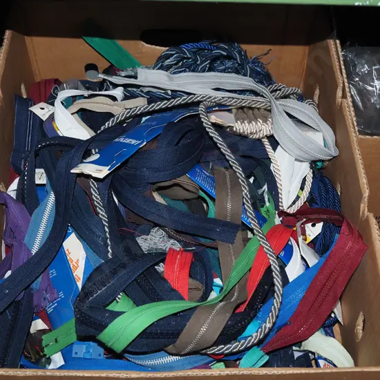 box of zips etc