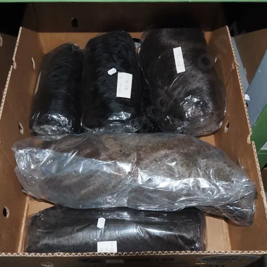 box of faux fur pieces