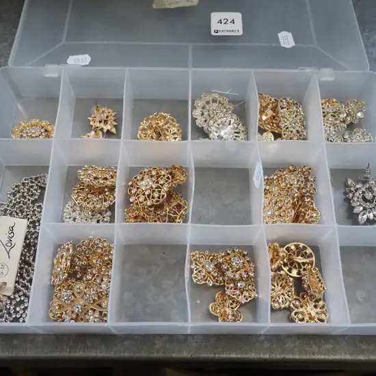 plastic organiser and costume jewellery