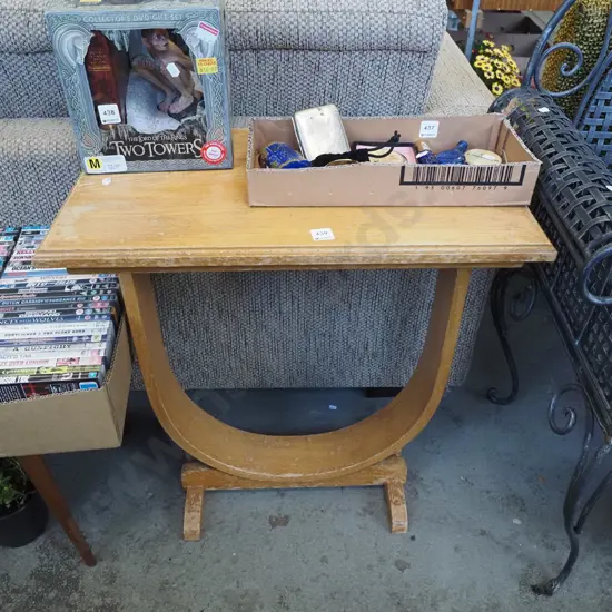 oak bentwood half round hall table - varnish needs attention H680