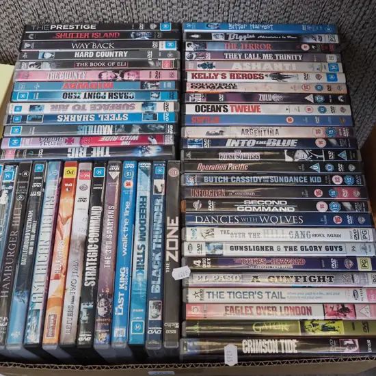 box of DVDs