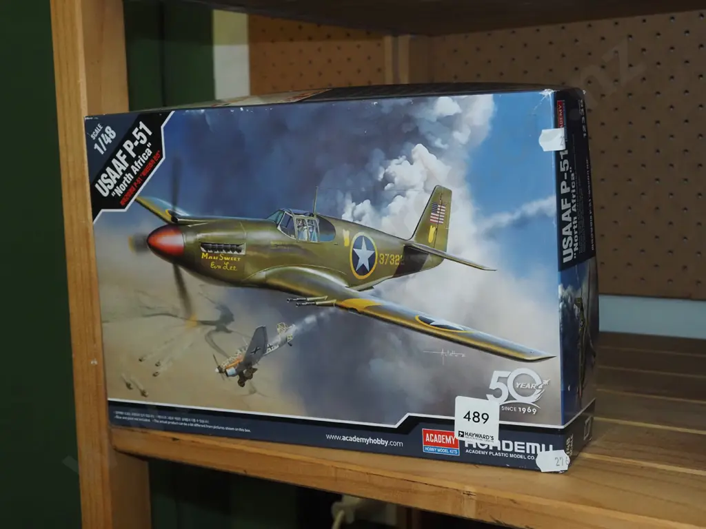 yet to be assembled model of a P51 aircraft Image 1++