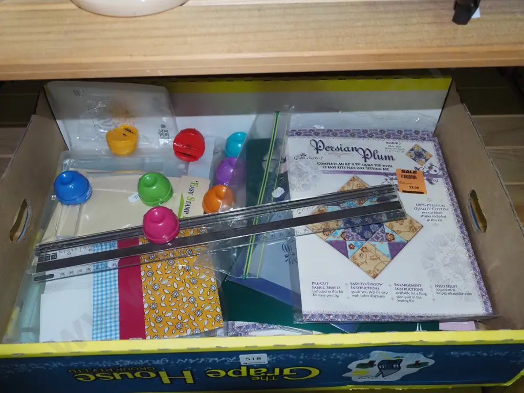 box; crafting stencils, quilting kits, decal rulers etc Image 1++