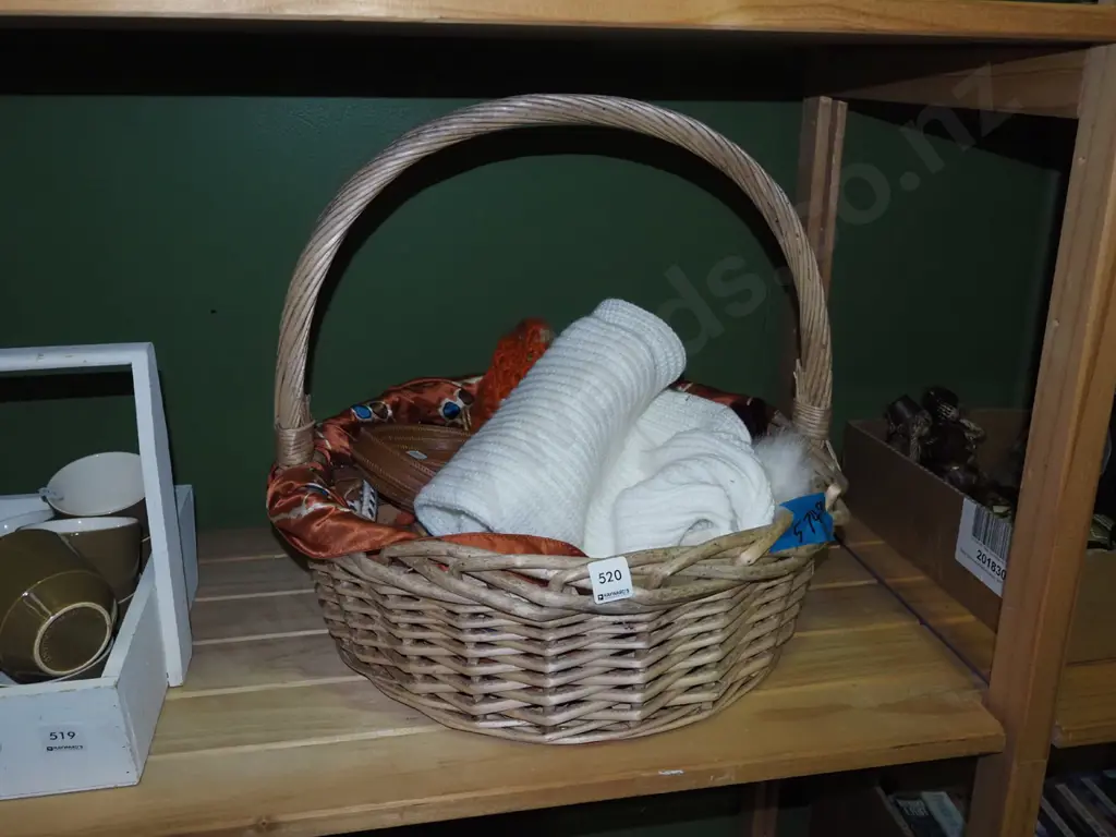 cane basket; belts, scarves etc Image 1++