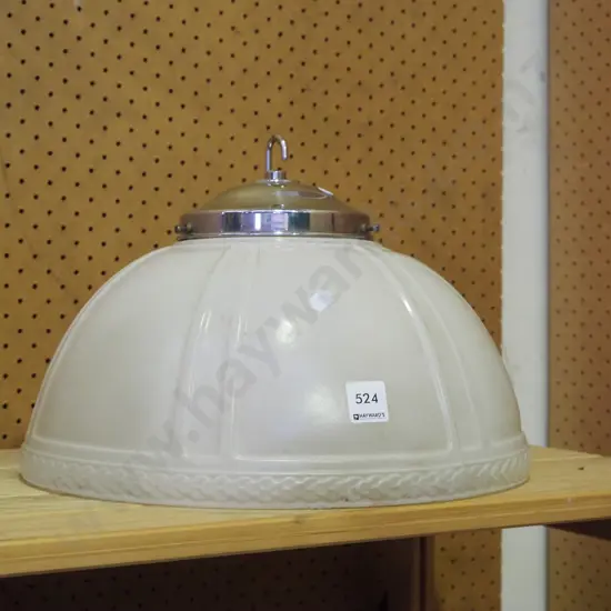 large Edwardian milk glass light fitting Diam-350