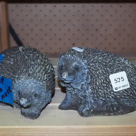 2x concrete garden ornaments - some damage