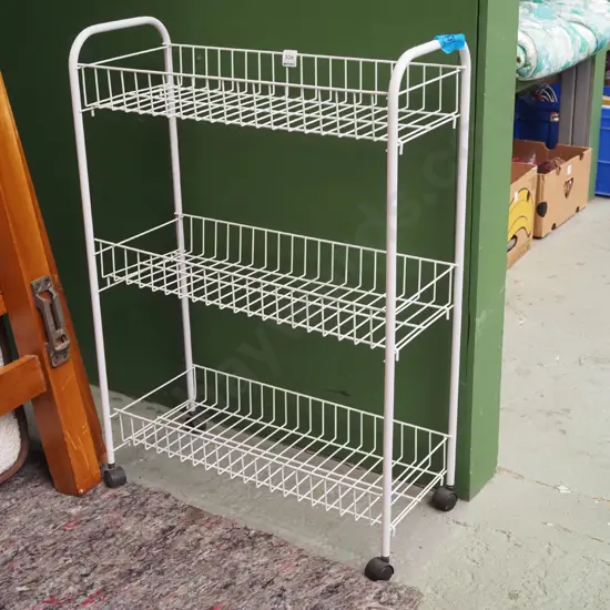 metal storage baskets on casters