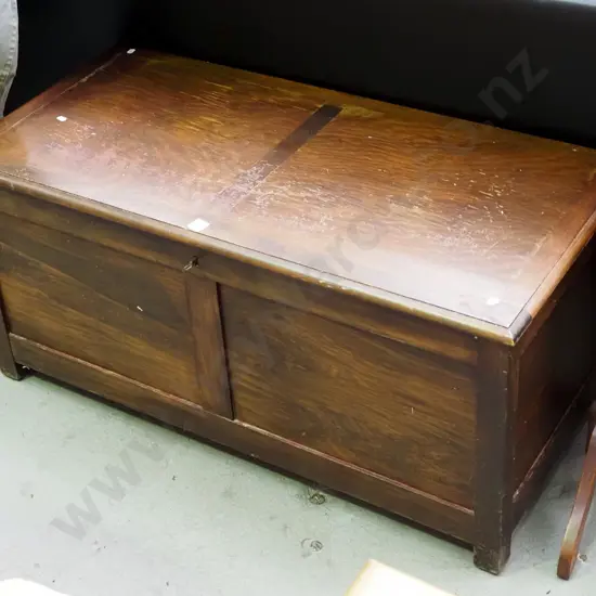 dark stained lockable blanket box - key in office