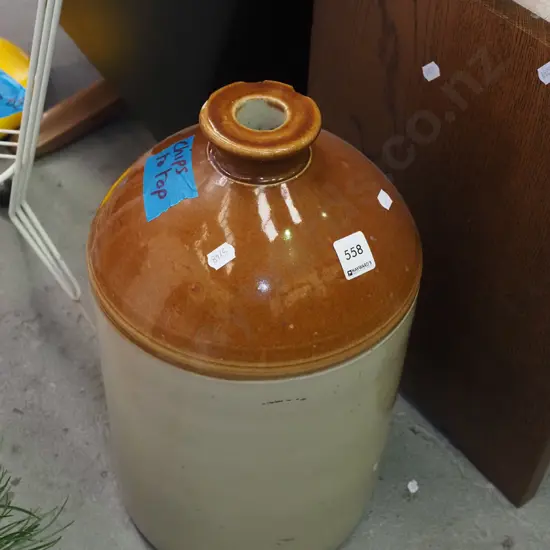 stoneware crock - chip to rim